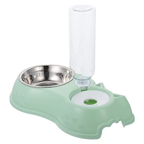 Balacoo Haustierschüssel Edelstahl Katze Feeder mit Ständer Katze Wasserbrunnen Katze Teller Hund Stand Feeder Haustier Teller Rutschfaden Fütterung Teller für Katze Kätzchen Hund Welpen von balacoo