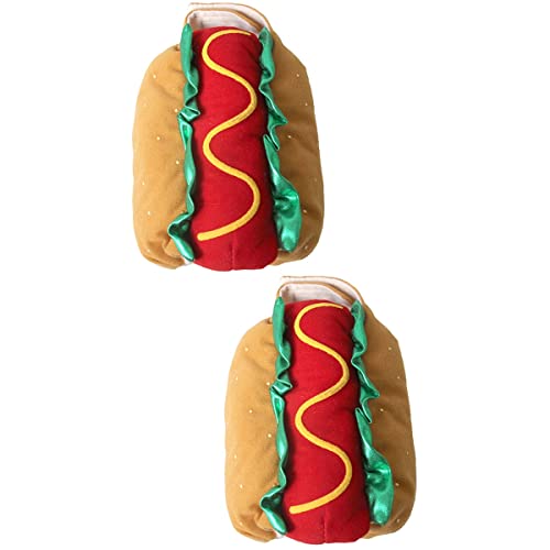 Balacoo Hot Dog Hundeweihnachtskostüm: 2 Stücke Haustier Katze Hot Dog Cosplay Anzug Food Cosplay Bekleidung Weihnachten Welpenbekleidung Outfit Favors Größe L von balacoo