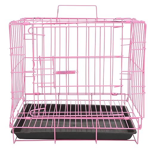 Balacoo Hundekäfig aus Metall, mit Toilette, für kleine, mittelgroße Hunde, Katzen, Kaninchen, Welpen, Haustiere, 35 cm, Pink von balacoo