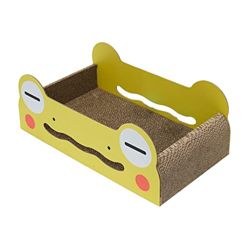 Balacoo Katze Scratcher Liege Frösche Wellpappe Katze Kratzer Haus Bett Box Katze Trainingsspielzeug für Indoor Katzen Kätzchen Möbel Protector L von balacoo