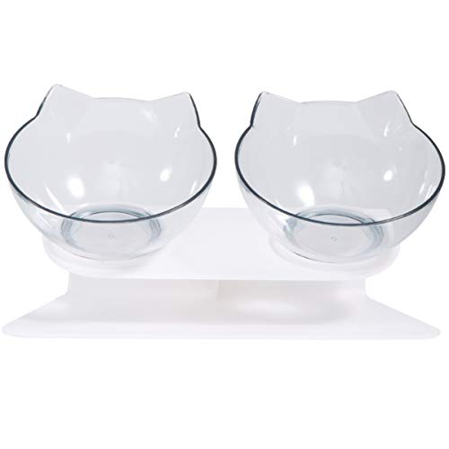 Balacoo Kreative Transparent Kunststoff Katzenfutter Schüssel Haustier Schüssel Neck Schutz Katze Feeder Bowl für Katzen Kleine Hund von balacoo