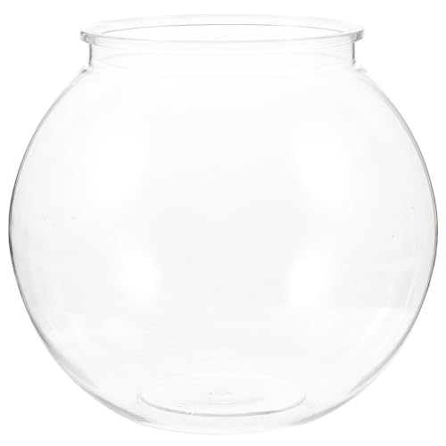 Balacoo Kunststoff Aquarium Transparent Kleine Aquarium Fischpflanze Aquarien Vase Topf Haushalt Goldfisch Tank Runde Fischschale Aquarium Tank von balacoo