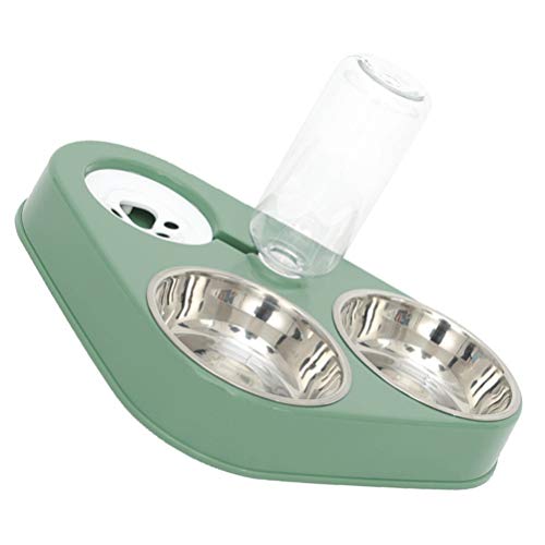 Balacoo Pet Katzenfutter Feeder Schalen Automatische Unplugged Hund Wasser Dispenser mit Edelstahl Lebensmittel Schüsseln Haustier Feeder Dish Wasser Schüssel für Kitty Kätzchen von balacoo