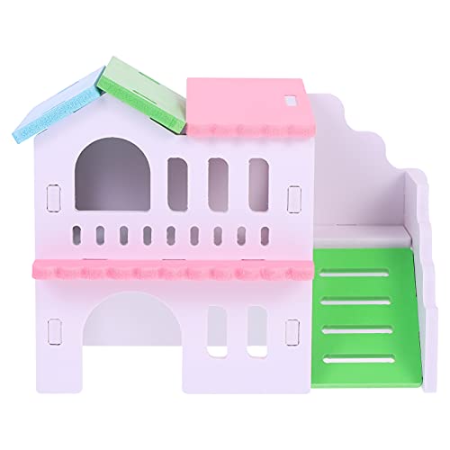 Balacoo Pet Kleine Tier Hideout Hamster Zwei Schichten Holz Hütte mit Climbbing Leiter Gerbil Hut Hideaway Übung Spielen Spielzeug für Kleine Tiere von balacoo