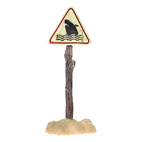 Balacoo Retro Aquarium Zeichen Vintage Vorsicht Shark Warnung Zeichen Aquarium Landschaft Zeichen für Indoor Outdoor Sandkasten Sand Tabelle von balacoo