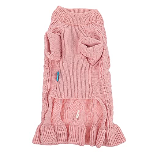 Balacoo Rosa Pet Pullover Warm Halten Hund Katze Rollkragen Kleidung Weihnachten Gestrickte Pet Winter Bekleidung Party Kostüm Hemd Strickwaren S von balacoo