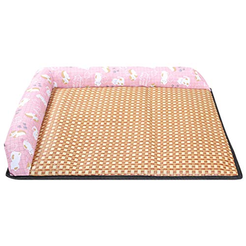 Balacoo Sommer Kühlung Matte für Pet Sommer Hund Katze Nesting Matte Gesponnener Pet Kühlung Matte Atmungs Pet Selbst Kühlung Decke für Hund Katze ( Rosa Größe L ) von balacoo