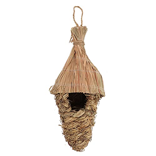 Balacoo Stroh Vogel Käfig Nest: Handwoven Stroh Vogel Haus Vogelhaus Gras Woven Schlüpfen Zucht Cave Hängen Vogel Hütte Gemütliche Ruhen Zucht Ort für Papagei Kanarienvogel Finch von balacoo