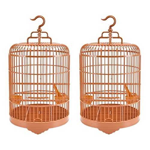 Balacoo Vintage Vogelkäfig Vintage Vogelkäfig 2 Sets Klassischer runder Papageienkäfig Klassischer Vogelkäfig Runder Vogelvoliere Runder Vogelkäfig Hängender Vogelkäfig von balacoo