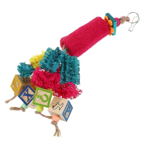 Balacoo Vogel Luffa Spielzeug Olorful Luffa Shredder Spielzeug Und Nahrungssuche Schreddern Hängenden Spielzeug für Chook Und Mittlere Papageien Vögel von balacoo