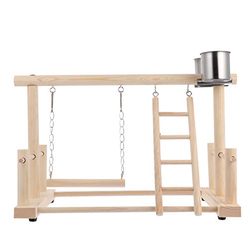 Balacoo Vogel Spielplatz- Pet Papagei Playstand Vogel Spielen Stand Holz Barsch Holz Gym Laufstall Übung Spielen Standing Stick für Nymphensittich Sittich von balacoo