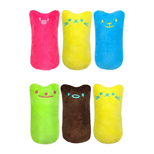 Catnip Toys Plüsch Kätzchen Spielzeug: 6 Stücke Indoor Cats Gefüllte Kissen Spielzeug Für Zahnen Kauen Kick Geschenk Gemischte Farbe von balacoo