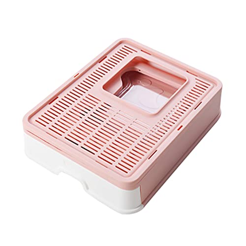 Faltbare Katzenstreu Box Pan mit Deckel Anti Spritzwasser Geschlossenen Katze Töpfchen Top Entry Type Katze Liefert Rosa von balacoo