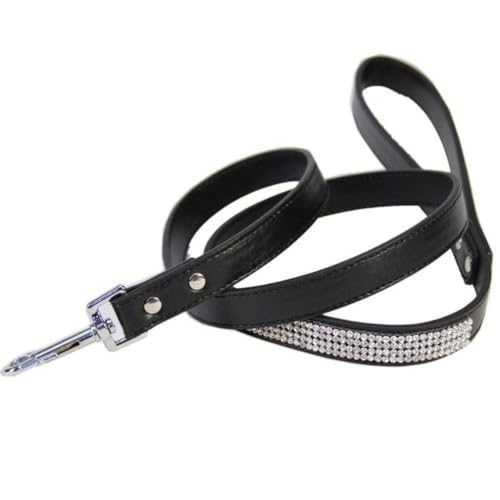 Hundeleine – Leine für kleine Hunde, PU-Leder, Trainingsleine, glitzernde Nieten, Strass, für Katzen oder Hunde von balacoo