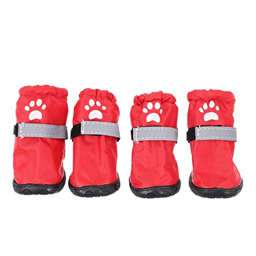 Hundeschuhe für Hunde, Regen, Schnee, rutschfeste Hundestiefel, Pfotenschutz für Katzen, Hunde, Welpen, Kätzchen, Winter, 4 Stück von balacoo