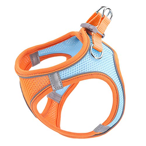 Katze Leine Und Harness Set- Weiche Mesh Katze Harness Reflektierende Weste Pet Einstellbare Harness für Kleine bis Mittelgroße Hunde Katzen Und Welpen (XS Orange) von balacoo