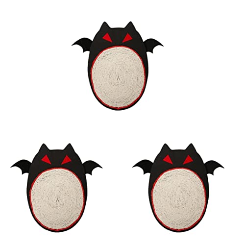 Katze Sisal Matte 3pcs Pad Katzen Fledermäuse Natürliche Hund Kralle Haustiere Niedlich Scratch Halloween Protector Katze Spaß Scratchers Sisal Tür Liefert Schleifen Geformte Haustier Fledermaus zu von balacoo