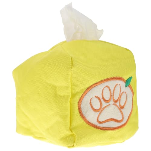 Pet Paper Towel Chew Toys for Puppies Calming Toys Chewing Toys for Dogs Pet Tissue Box Toy Dogs Slow Feeder Game Pet Supplies Puppy Sniffing Toy Dog Toy Dog Comforting Toy Yellow von balacoo