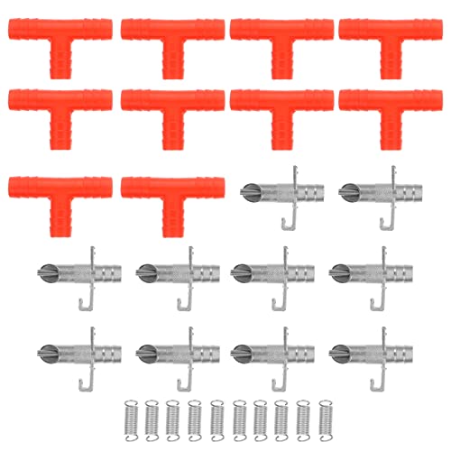 balacoo 10 Sets Tee Wasser Rohre Vogel Trinker Rohr T- Zweig Rohre Bauernhof Feeder Waterer Trinker Liefert für Hühner Tauben Ente Kaninchen von balacoo