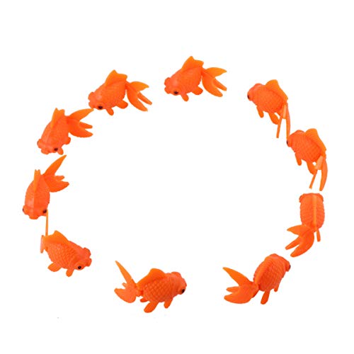 balacoo 10 Stück Künstlicher Goldfisch Realistische Plastik Schwimmende Tropische Fischfigur Mini-Tierspielzeug für Aquarium Aquarium Dekor Ornament von balacoo