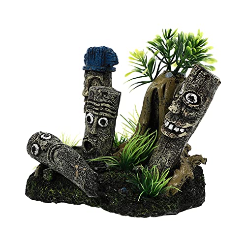 balacoo 1stk Aquarium Landschafts Stein Statue Harzdekoration Für Aquarien Aquarienlandschaft Aquarium Statue Ornament Aquarium-Moai-statuen Aquarium Osterinsel Requisiten Schreibtisch von balacoo