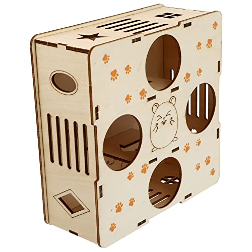 balacoo 1stk Hamster-Labyrinth-Spielzeug Zwerg Holz Spielen Spielzeug Natürliches Hamsterzubehör Hamsterspielplatz Aus Holz Holz-Hamster-tunnel-Labyrinth Hamster Multi Puzzle Hölzern von balacoo