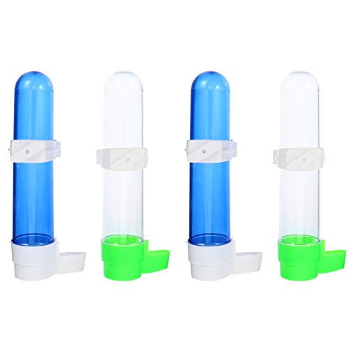 balacoo 4Pcs Vogel Feeder Vogel Wasser Spender für K?fig Haustier Vogel Trinken Flasche für Papagei V?Gel Lovebirds Nymphensittich von balacoo