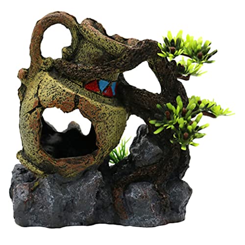 balacoo Aquarium Mountain View Stein Ornament Moos Baum Rock Cave Landschaft Steingarten Hiding Cave Künstliche Aquarium Dekoration für Aquarium Aquarien von balacoo