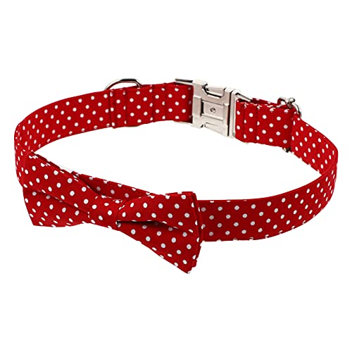 balacoo Baumwolle Haustier Kragen mit Bowtie Custom Dog Einstellbare Haustier Kragen Haustier Geschenk für Katze Welpen Kätzchen Tiere mit Metall Schnalle (Rot) von balacoo