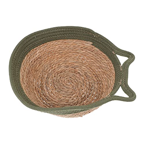 balacoo Woven Katze Bett für Indoor Katzen Stroh Pet Haus Runde Katze Bett Korb Condo Hütte für Ihre Pelzigen Katzen Kätzchen Liefert 35X35x15cm von balacoo