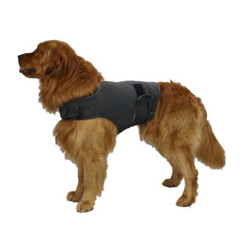 balancepaw Donnerjacke für Hunde, Angstlinderung, Hunde-Angstweste, beruhigende Pflege für Trennung, Gewitter, Reisen, Feuerwerk, Tierarztbesuche (Grau, L) von balancepaw