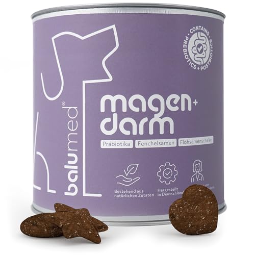 balumed® Snacks Magen+Darm mit Fenchelsamen und Flohsamenschalen für Hund, Leckerli mit Präbiotika, Postbiotika, Kamillenblüten, Bierhefe, Omega-3-Fettsäuren, Vitamin E + B1, 325 g von balumed