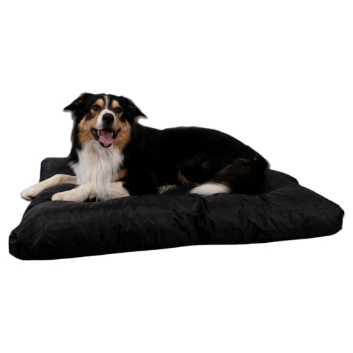 bananair - Hundebett Weich & Bequem - Wasserabweisender Stoff, Leicht zu Reinigen - XXL Hundekissen/Hundekorb/Dog Bed für Kleine & Große Hunde, Verschiedene Größen/Farben (110 x 85 x 10 cm, Schwarz) von bananair