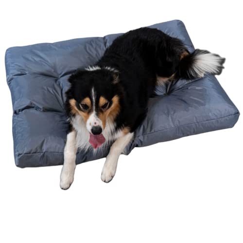 bananair - Hundebett Weich & Bequem - Wasserabweisender Stoff, Leicht zu Reinigen - XXL Hundekissen/Hundekorb/Dog Bed für Kleine & Große Hunde, Verschiedene Größen/Farben (110 x 85 x 10 cm, Grau) von bananair