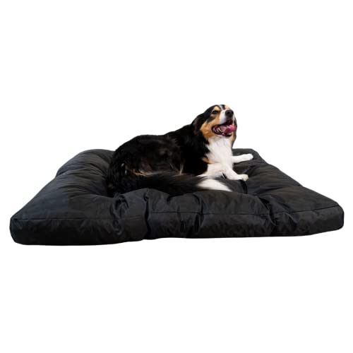 bananair - Hundebett Weich & Bequem - Wasserabweisender Stoff, Leicht zu Reinigen - XXL Hundekissen/Hundekorb/Dog Bed für Kleine & Große Hunde, Verschiedene Größen/Farben (125 x 110 x 15 cm, Schwarz) von bananair