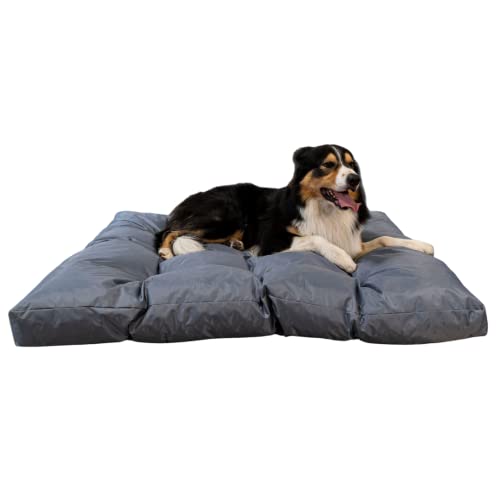 bananair - Hundebett Weich & Bequem - Wasserabweisender Stoff, Leicht zu Reinigen - XXL Hundekissen/Hundekorb/Dog Bed für Kleine & Große Hunde, Verschiedene Größen/Farben (125 x 110 x 15 cm, Grau) von bananair