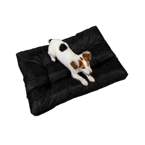 bananair - Hundebett Weich & Bequem - Wasserabweisender Stoff, Leicht zu Reinigen - XXL Hundekissen/Hundekorb/Dog Bed für Kleine & Große Hunde, Verschiedene Größen/Farben (90 x 65 x 10 cm, Schwarz) von bananair