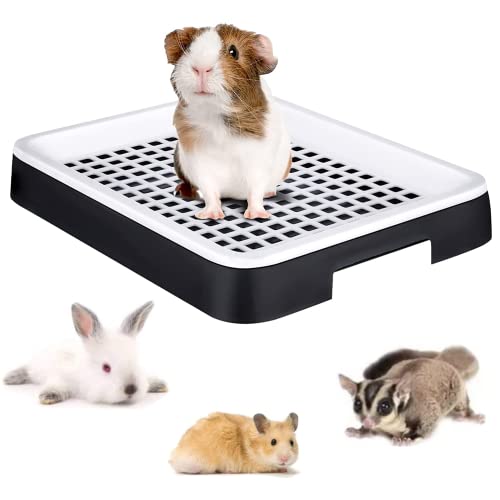 Kaninchenkäfig Katzentoilette Ecktoilette für Kleintiere Eck-Hasen-Toilette für Kaninchen Meerschweinchen Frettchen Ratten Hamster Haus Hase Katzentoilette (Schwarz) von bangminda