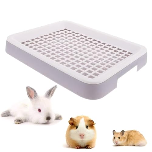 Kaninchenkäfig Katzentoilette Ecktoilette für Kleintiere Eck-Hasen-Toilette für Kaninchen Meerschweinchen Frettchen Ratten Hamster Haus Hase Katzentoilette (Grau) von bangminda