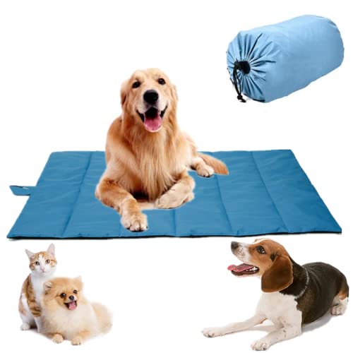 Wasserdichte Hundematte für Outdoor Faltbar Waschbares Hundebett Grosse Hunde Tragbare Hundematte für Haustiere Picknickdecke Multifunktionales Reisedecke für Den Hunde Katzen 110x68 cm (Blau) von bangminda