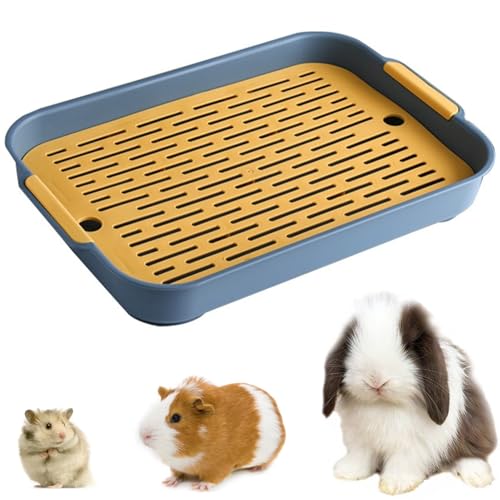 bangminda Kaninchentoilette Ecke Toilette Haus Kaninchen Käfig Katzentoilette Kaninchenkäfig Toilette für Kleintier Hamster Rennmaus Ratte Zwerghamster (L, Blau) von bangminda