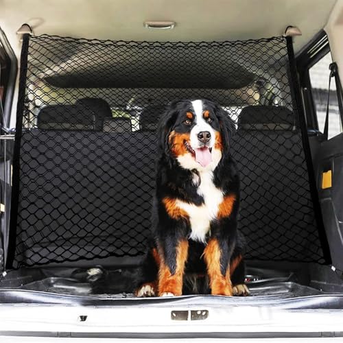 bangminda Trennnetz für den Kofferraum von Haustieren 120 x 90 cm Hundegitter für den Kofferraum Auto Doppelschicht Auto Sicherheitsnetz für Hunde Universal Autoschutzgitter Hundenetz für Auto SUV von bangminda