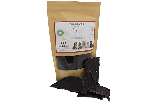 barfdries Niedrigtemperaturgetrocknete Rinderleber, natürliches Futter für Hunde und Katzen, 250 g von barfdries