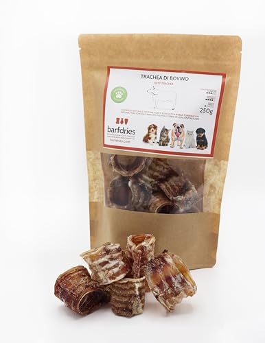 barfdries Trachea di Rinder (Ausschnitte), natürliches Futter für Hunde und Katzen, getrocknet bei niedriger Temperatur, Packung mit 250 g von barfdries