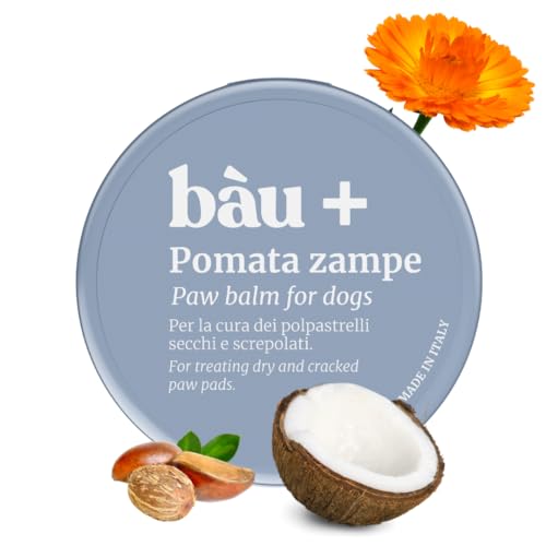 bàu Pflegende und schützende Fingerpastrelli-Creme, Hundepfotencreme ohne Parabene und Silikon, Made in Italy, Balsam Pfoten für Hunde, natürlich, entzündungshemmend, mit Hanf und Ringelblume (50 g) von bàu