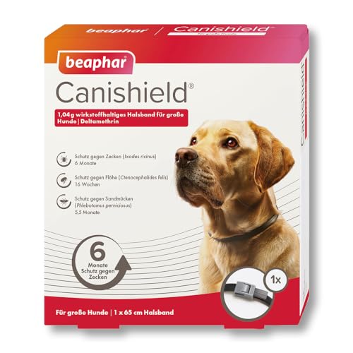 BEAPHAR - Canishield Halsband Für Große Hunde - Anhaltenden Schutz Gegen Flöhe, Zecken Und Sandmücken Für Bis Zu 6 Monate - 1 Stück von beaphar