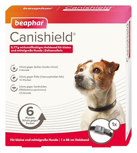 BEAPHAR - Canishield Halsband Für Kleine Und Mittelgroße Hunde - Anhaltenden Schutz Gegen Flöhe, Zecken Und Sandmücken Für Bis Zu 6 Monate - 1 Stück von beaphar