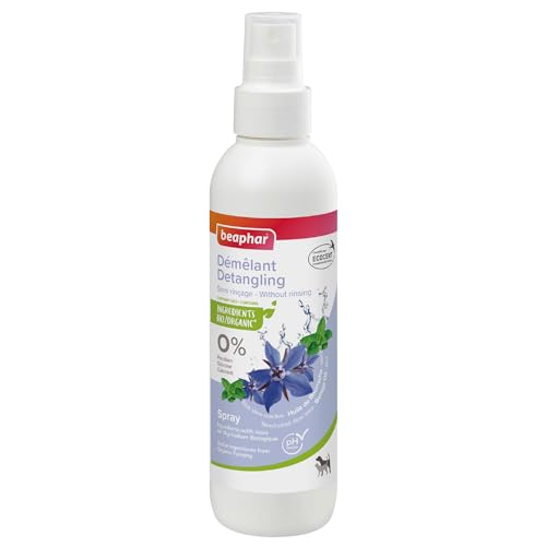 BEAPHAR Ecocert-Entfilzungsspray für Hunde und Katzen – enthält Aloe Vera, Borrecken- und Bio-Minzöl – pH-neutral – ohne Parabene/Silikon/Farben/Alkohol – 200 ml von beaphar