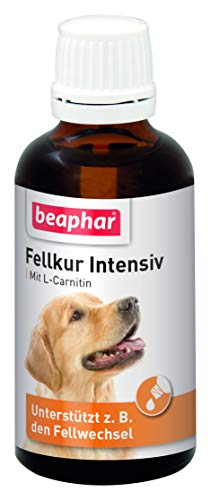 BEAPHAR - Fellkur Intensiv Für Hunde - Haut- Und Fellpflege - Mit Vitaminen B1, B2, B6, B12, E, L-Carnitin - Unterstützt U.A. Den Fellwechsel - 50 ml von beaphar