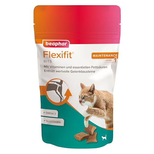 BEAPHAR - Flexifit Bits Für Katzen - Unterstützt Die Gelenkbeweglichkeit Und Vitalität - Mit Taurin, Vitamin C, Glucosamin Und Omega 3-150 g von beaphar